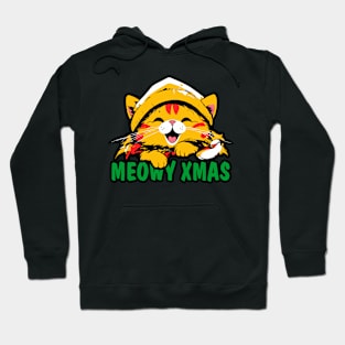 Funny Cat Thanksgiving Christmas Gift - Meowy XMas Hoodie